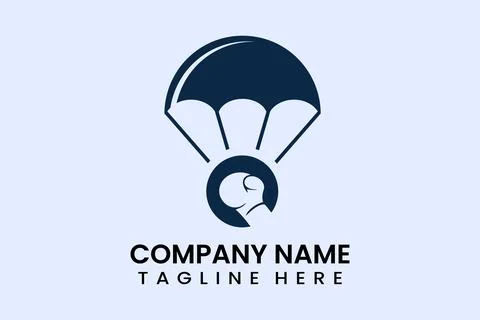 Flat vector parachute boxing sport logo modern 스톡 일러스트