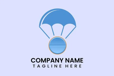 Flat vector parachute medicine logo modern style 스톡 일러스트