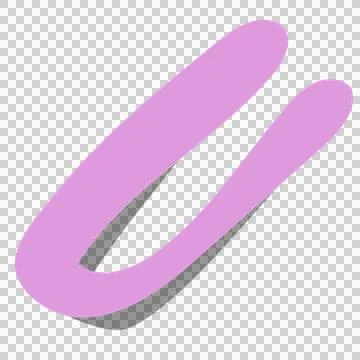 Flat vector pastel pink loop is floating on transparent background with black Stock Illustration