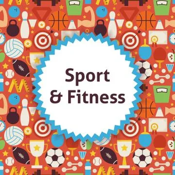 Flat Vector Pattern Sport Healthy Lifestyle Background Stock Illustration