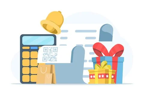 Flat vector of a payment reminder with receipt, representing digital marketing, 스톡 일러스트
