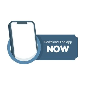 Flat vector of phone with empty screen and download our app banner Illustrazione stock