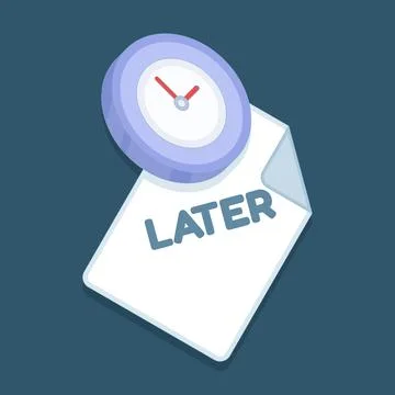 Flat vector of procrastination concept Stock Illustration