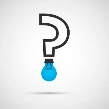 Flat vector question mark with a light bulb Stock Illustration
