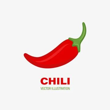 Flat Vector Red Spicy Chili Pepper Icon. Jalapeno Pepper Design Template for Stock Illustration