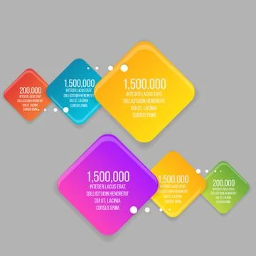 Flat vector rhombus colorful Info-graphic Stock Illustration