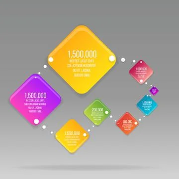 Flat vector rhombus colorful Info-graphic Illustrazione stock