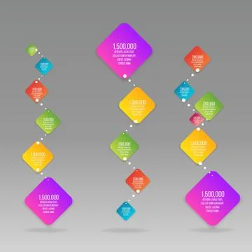 Flat vector rhombus colorful Info-graphic Stock Illustration