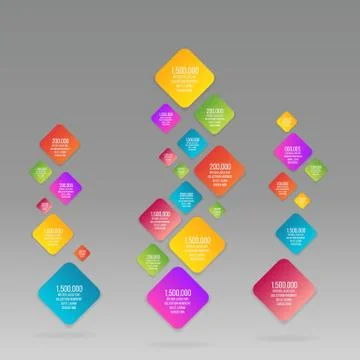 Flat vector rhombus colorful Info-graphic Stock Illustration