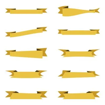 Flat vector ribbon banners on white background Stock Illustration