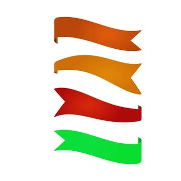 Flat Vector Ribbon Label Stock Illustration