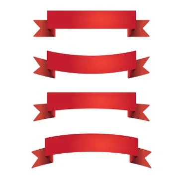Flat Vector Ribbon Label Stock Illustration