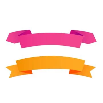 Flat Vector Ribbon Label Stock Illustration