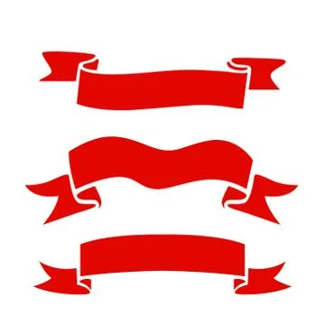 Flat Vector Ribbon Label Stock Illustration