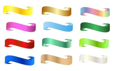 Flat Vector Ribbon Label Stock Illustration