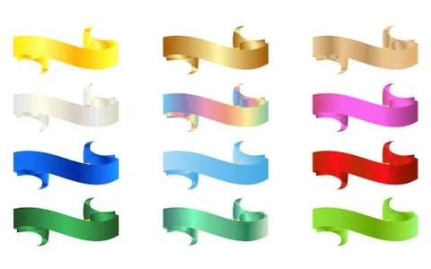 Flat Vector Ribbon Label Stock Illustration