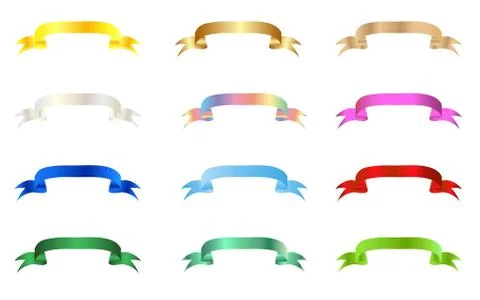 Flat Vector Ribbon Label Stock Illustration