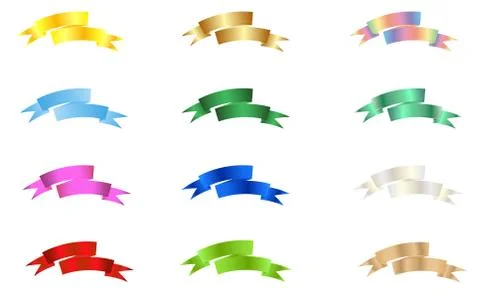 Flat Vector Ribbon Label Stock Illustration