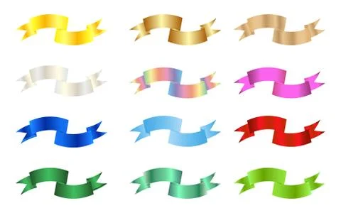 Flat Vector Ribbon Label Stock Illustration