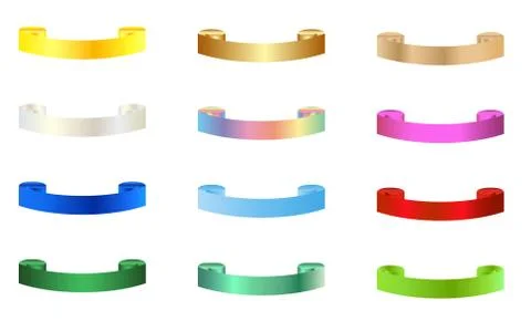 Flat Vector Ribbon Label Stock Illustration