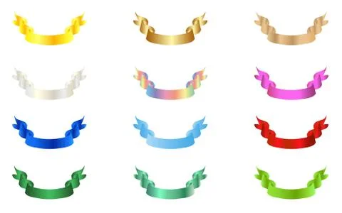 Flat Vector Ribbon Label Stock Illustration