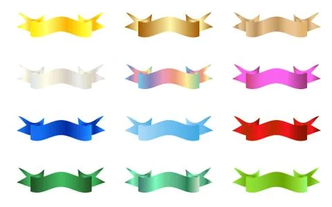 Flat Vector Ribbon Label Stock Illustration