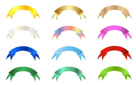 Flat Vector Ribbon Label Stock Illustration