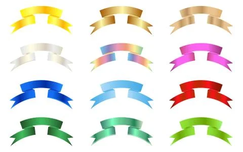 Flat Vector Ribbon Label Stock Illustration