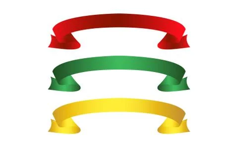 Flat Vector Ribbon Label Stock Illustration