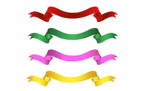 Flat Vector Ribbon Label Stock Illustration
