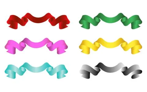 Flat Vector Ribbon Label Stock Illustration