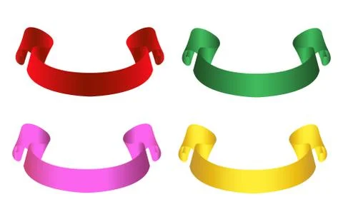 Flat Vector Ribbon Label Stock Illustration