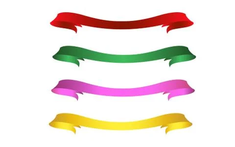 Flat Vector Ribbon Label Stock Illustration