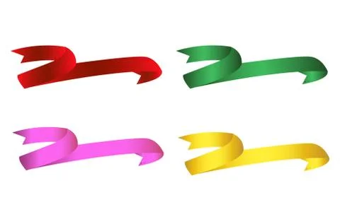 Flat Vector Ribbon Label Stock Illustration