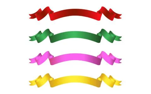 Flat Vector Ribbon Label Stock Illustration