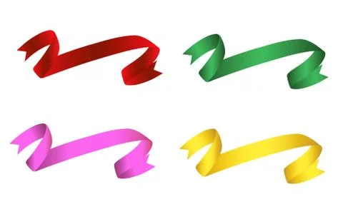 Flat Vector Ribbon Label Stock Illustration