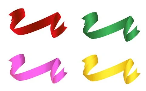 Flat Vector Ribbon Label Stock Illustration