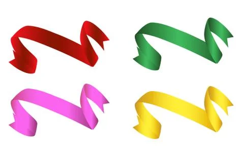 Flat Vector Ribbon Label Stock Illustration