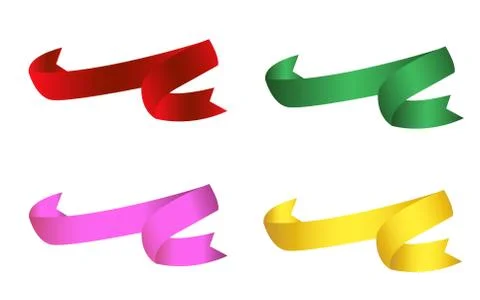 Flat Vector Ribbon Label Stock Illustration