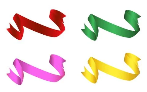 Flat Vector Ribbon Label Stock Illustration