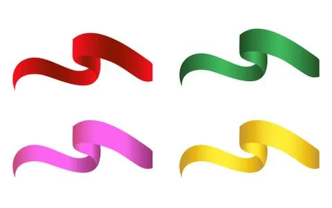 Flat Vector Ribbon Label Stock Illustration