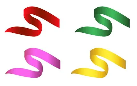 Flat Vector Ribbon Label Stock Illustration