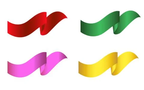 Flat Vector Ribbon Label Stock Illustration