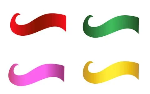 Flat Vector Ribbon Label Stock Illustration