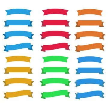 Flat vector ribbons banners flat. Banner ribbon vector set Stock Illustration