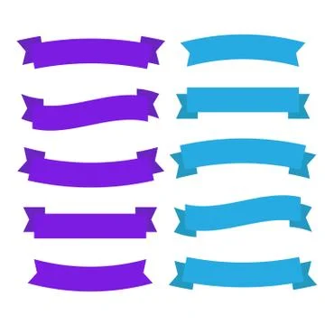 Flat vector ribbons banners flat. Banner ribbon vector set Stock Illustration