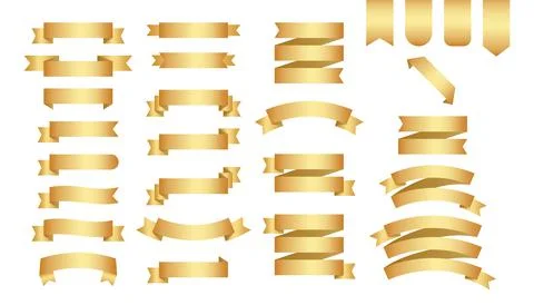 Flat vector ribbons banners flat isolated on white background, Illustration s Иллюстрация