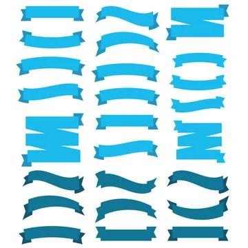 Flat vector ribbons banners flat. Banner ribbon vector set Stock Illustration