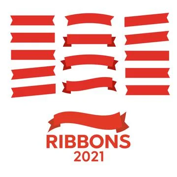 Flat vector ribbons banners isolated. Ribbons banners Stock Illustration