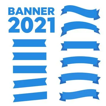 Flat vector ribbons banners isolated. Ribbons banners Stock Illustration